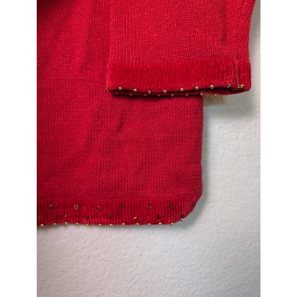 NWT VTG Quacker Factory Red USA Flag Sequin Tunic Sweater Women 1X Patriotic - Picture 7 of 11